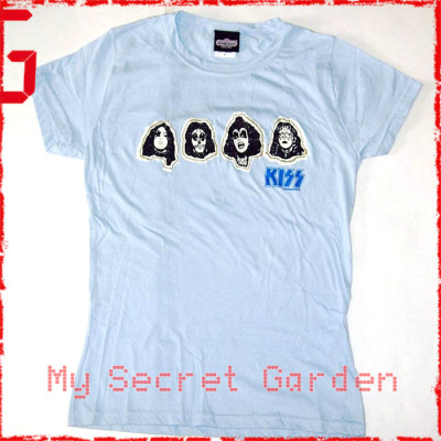 Kiss - Outline Faces Official Fitted Jersey T Shirt * Minor Defect ( Women M ) ***READY TO SHIP from Hong Kong***